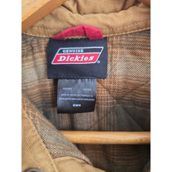 Dickies Barn Flannel Lined Canvas Cotton Mens Snap Collared Mens Chore Jacket M - Picture 4 of 9
